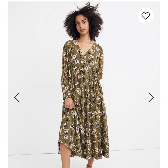 Madewell Cinch-Waist Tiered Midi Dress in Wildblooms